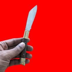 AdhaKen Pocket Knife AKA3 – 8cm Spring Leaf Blade, Sheesham Wood Handle, Lightweight 55g Everyday Carry Knife
